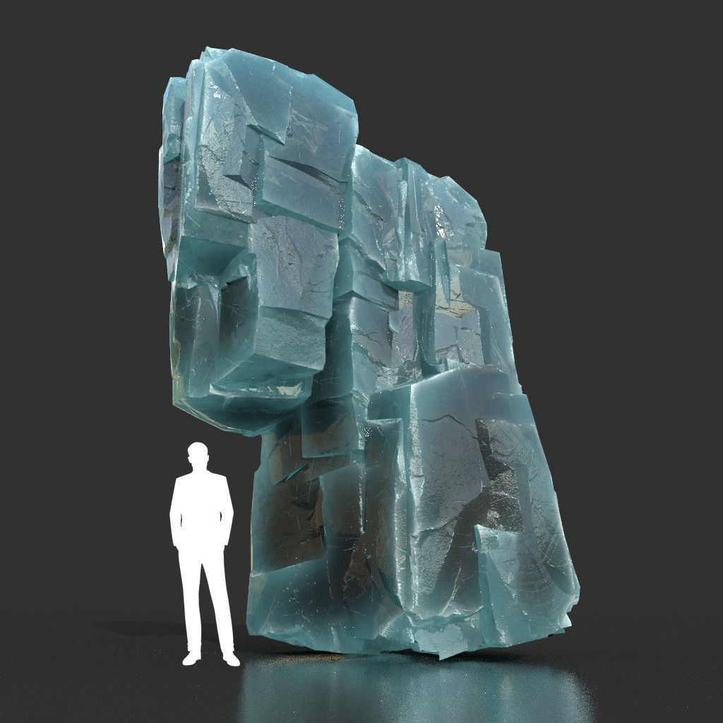 Low poly Ice Block 190302 Low-poly 3D model_38