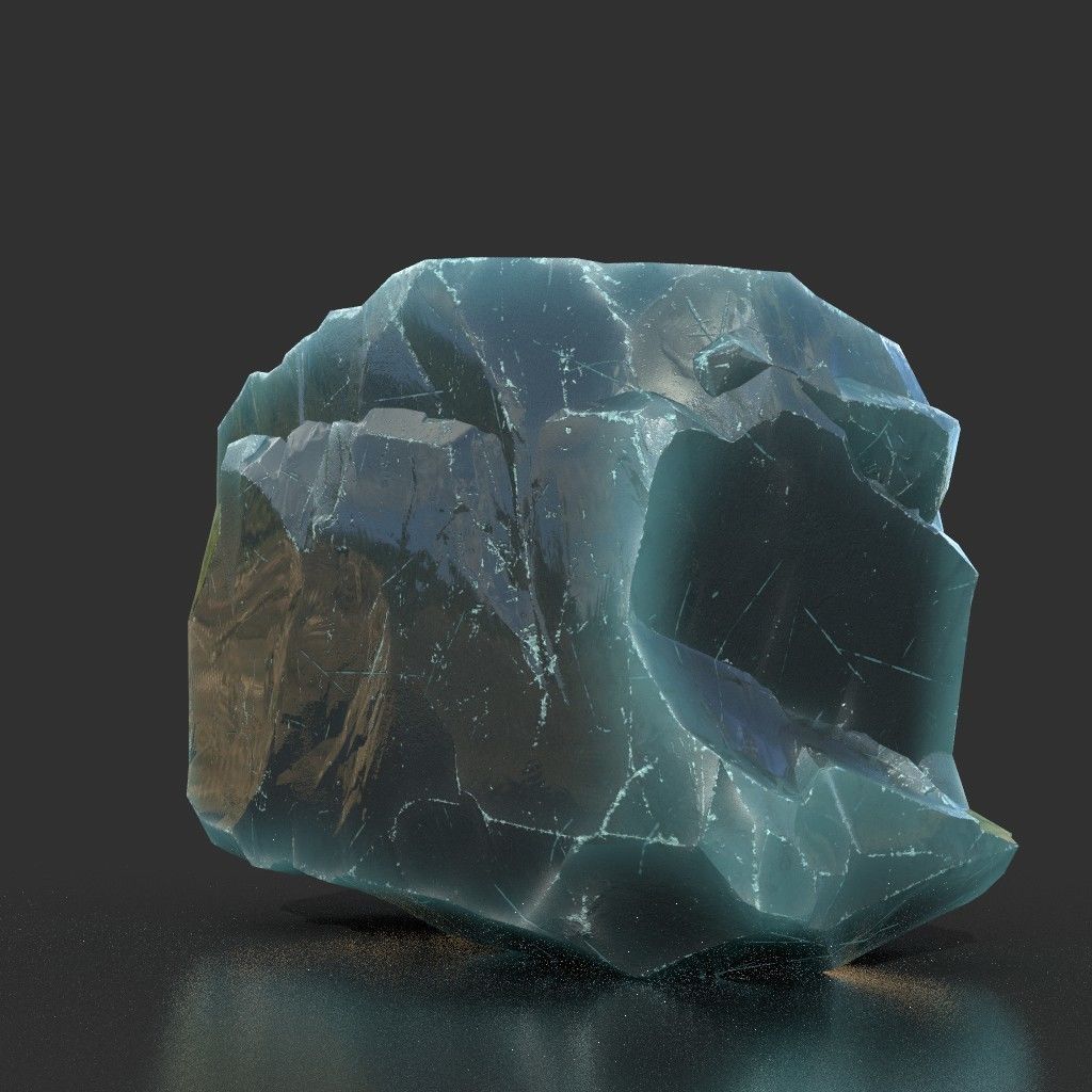 Low poly Ice Block 190302 Low-poly 3D model_8