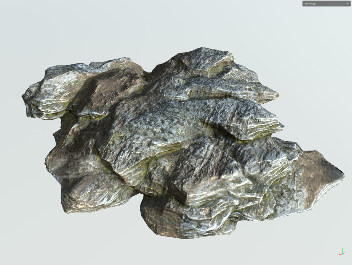Low poly gray mossy big rock formular Low-poly 3D model_22