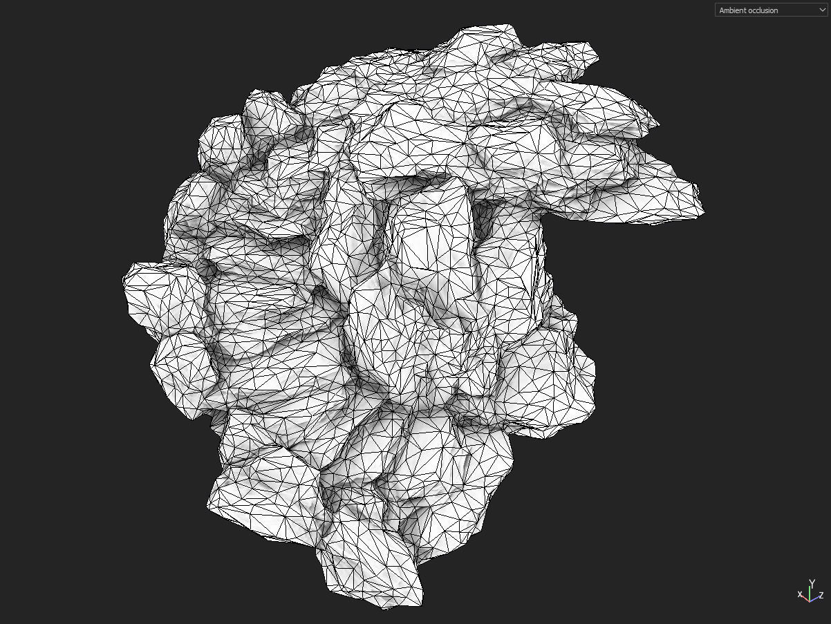 Low poly gray mossy big rock formular Low-poly 3D model_29