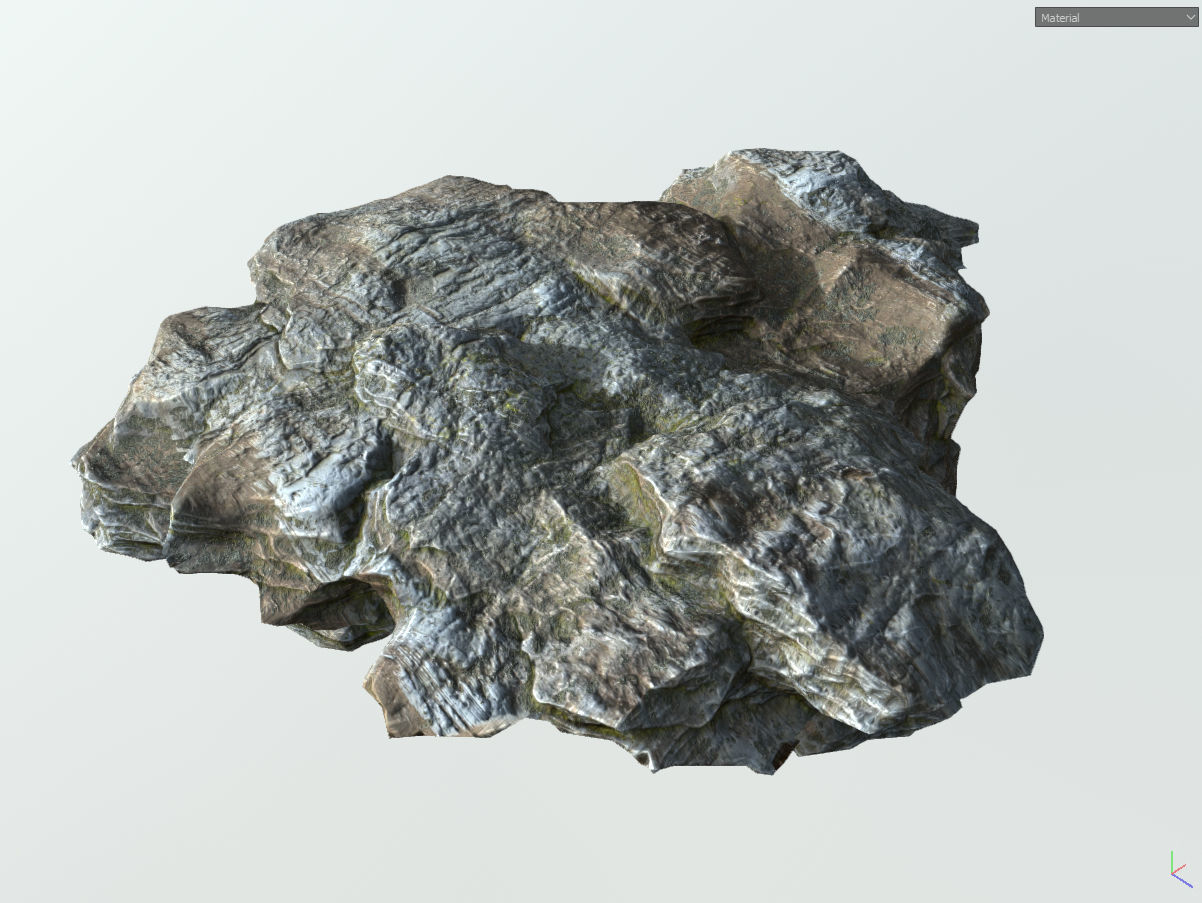 Low poly gray mossy big rock formular Low-poly 3D model_39