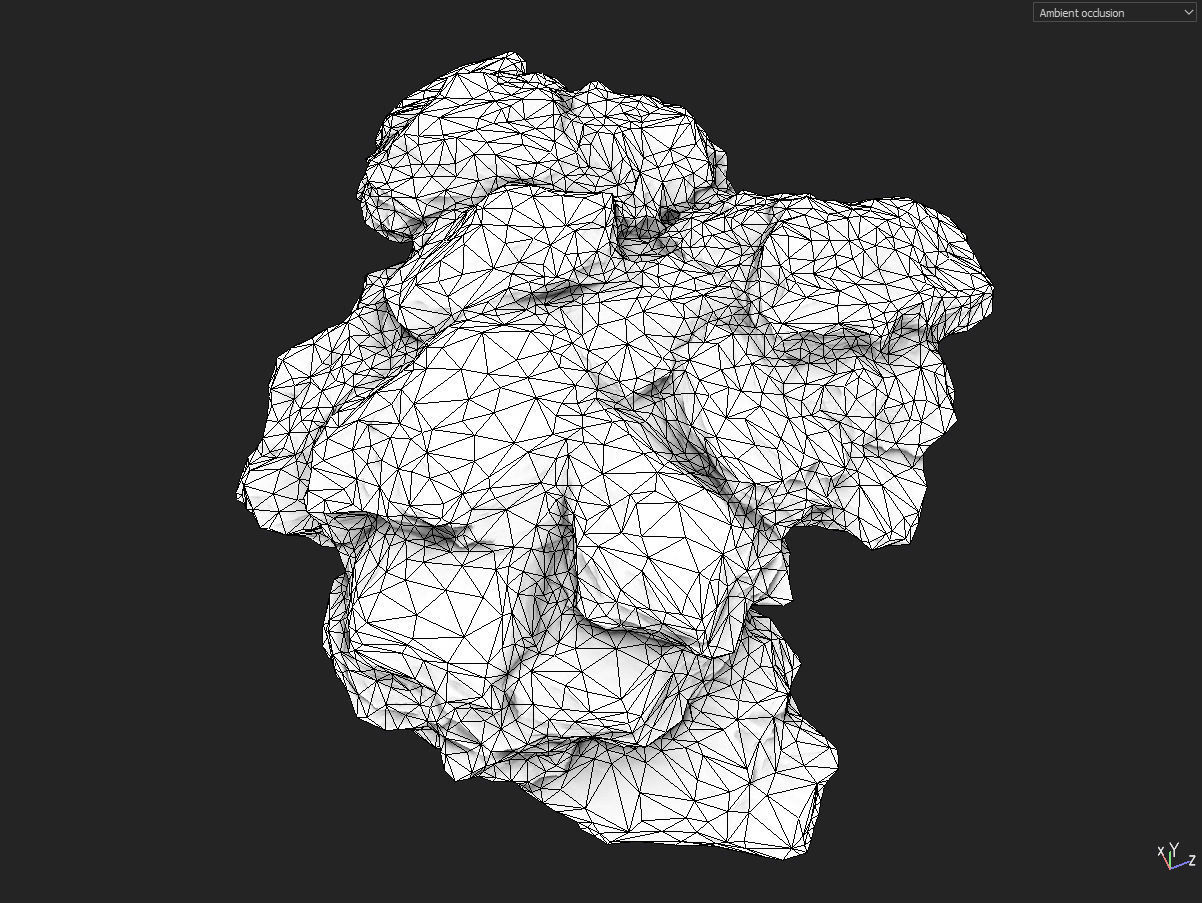 Low poly gray mossy big rock formular Low-poly 3D model_25