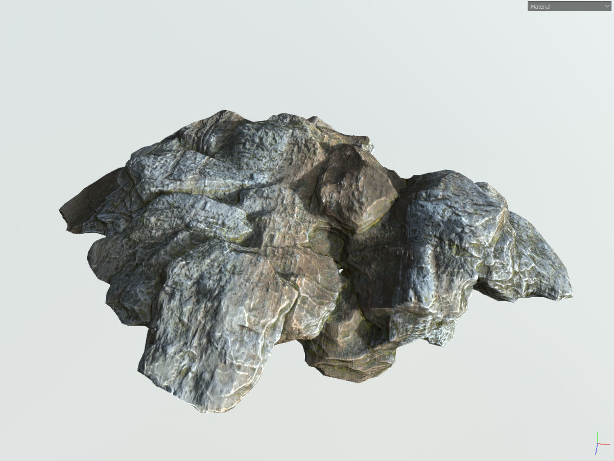 Low poly gray mossy big rock formular Low-poly 3D model_24