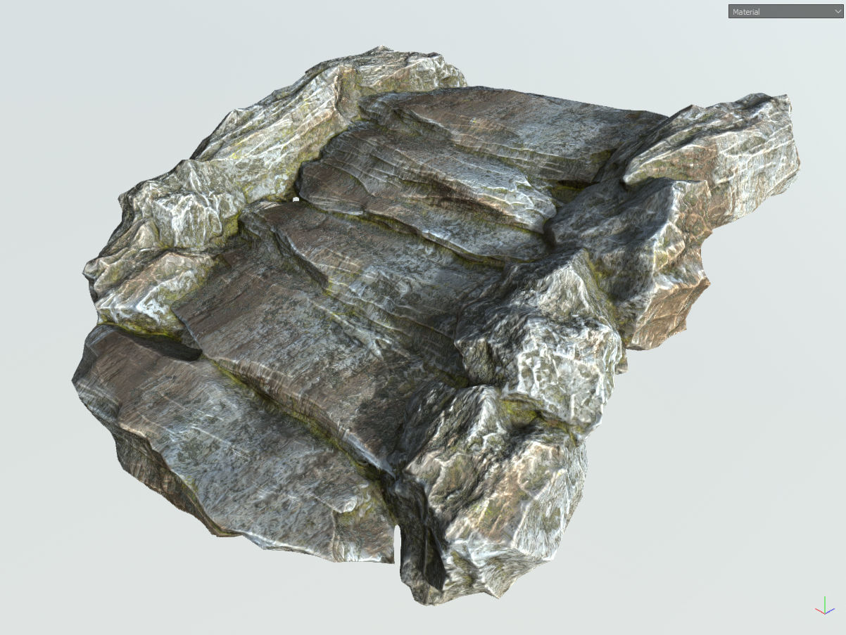 Low poly gray mossy big rock formular Low-poly 3D model_30
