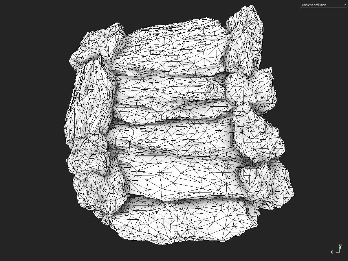 Low poly gray mossy big rock formular Low-poly 3D model_33
