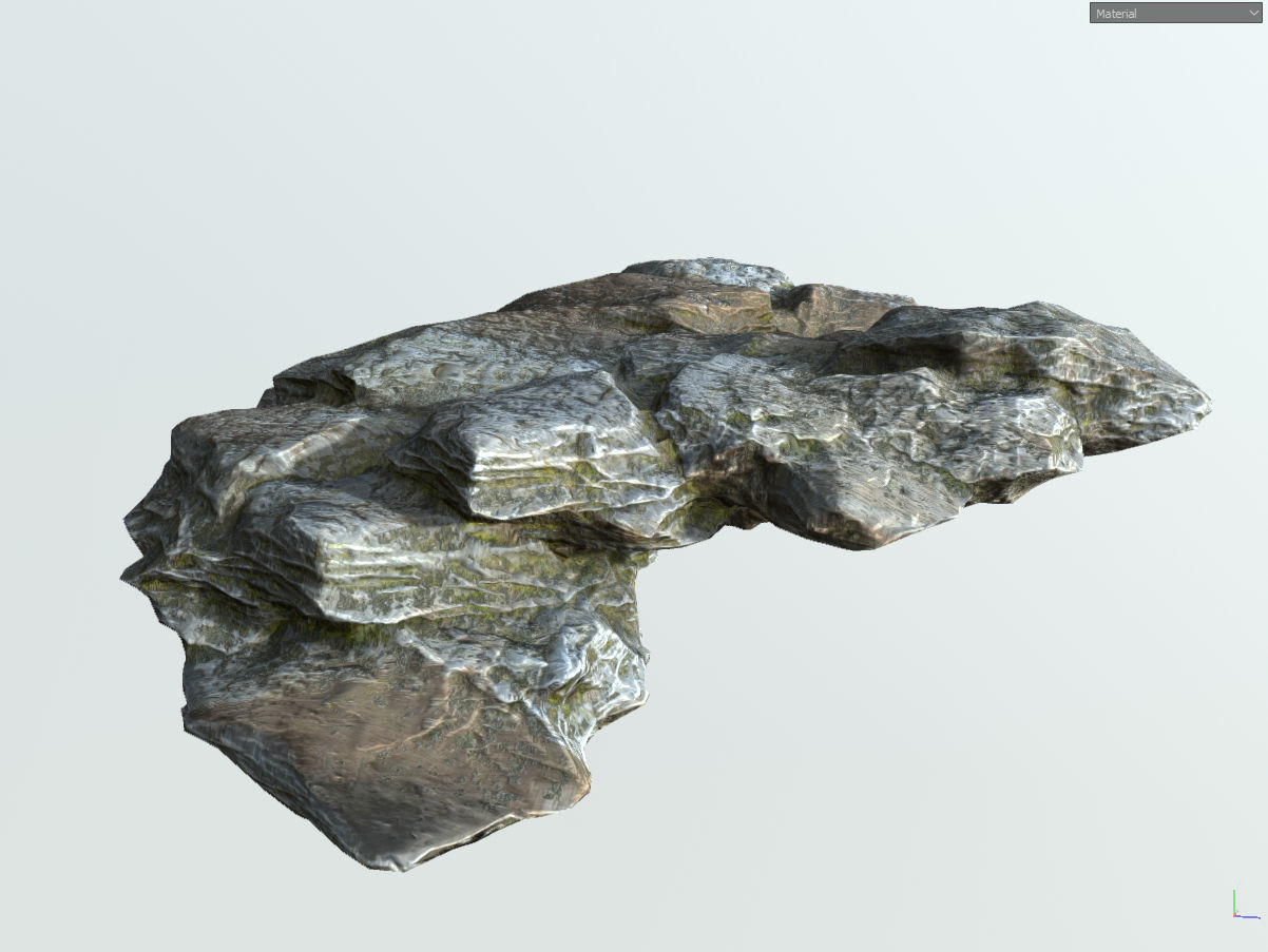 Low poly gray mossy big rock formular Low-poly 3D model_23