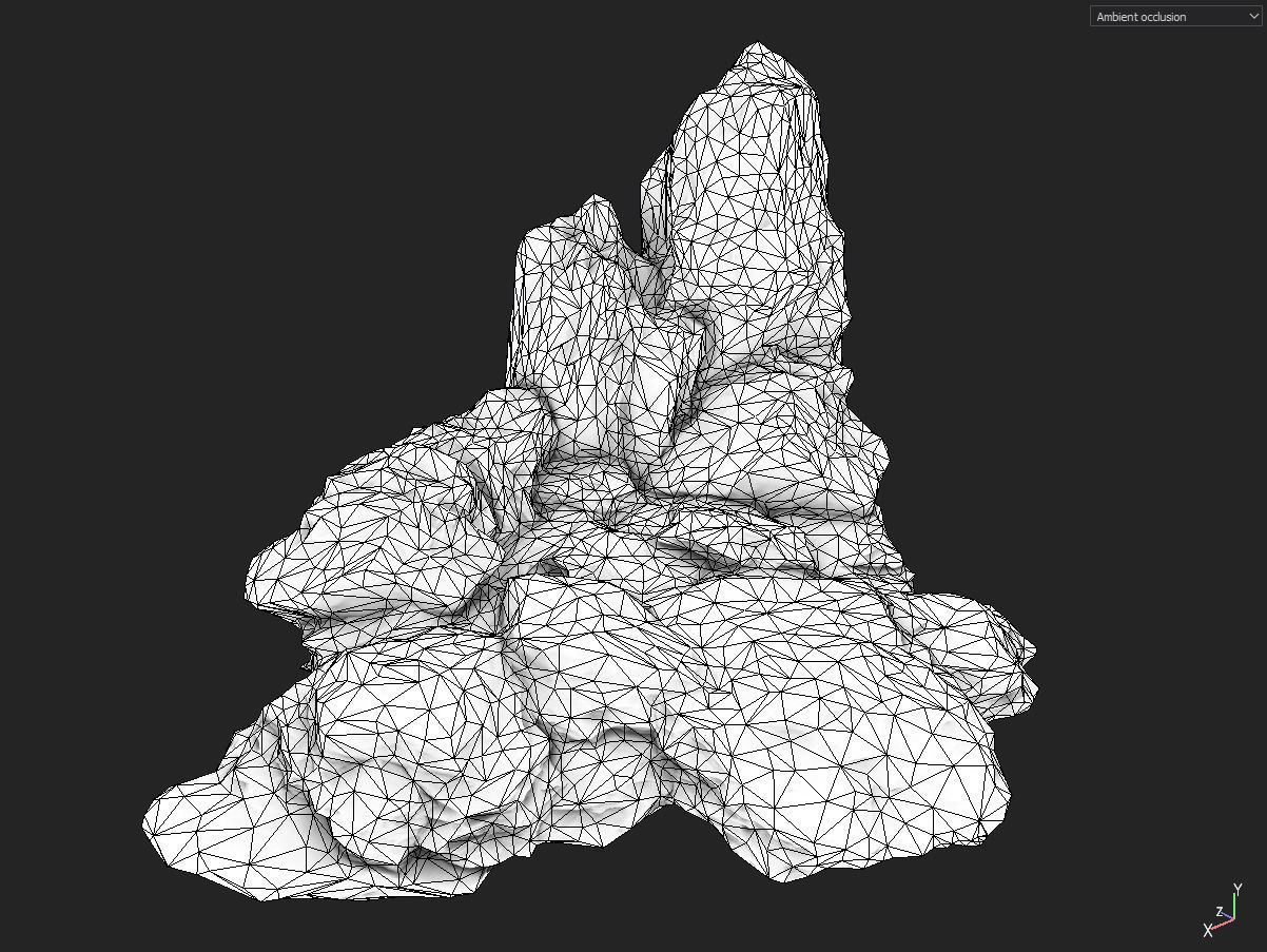 Low poly gray mossy big rock formular Low-poly 3D model_37