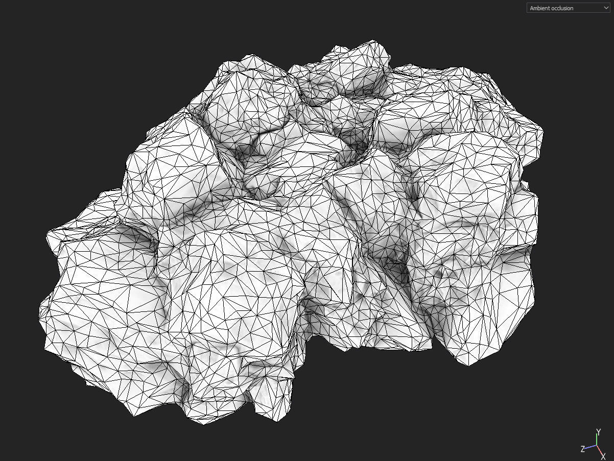 Low poly gray mossy big rock formular Low-poly 3D model_5