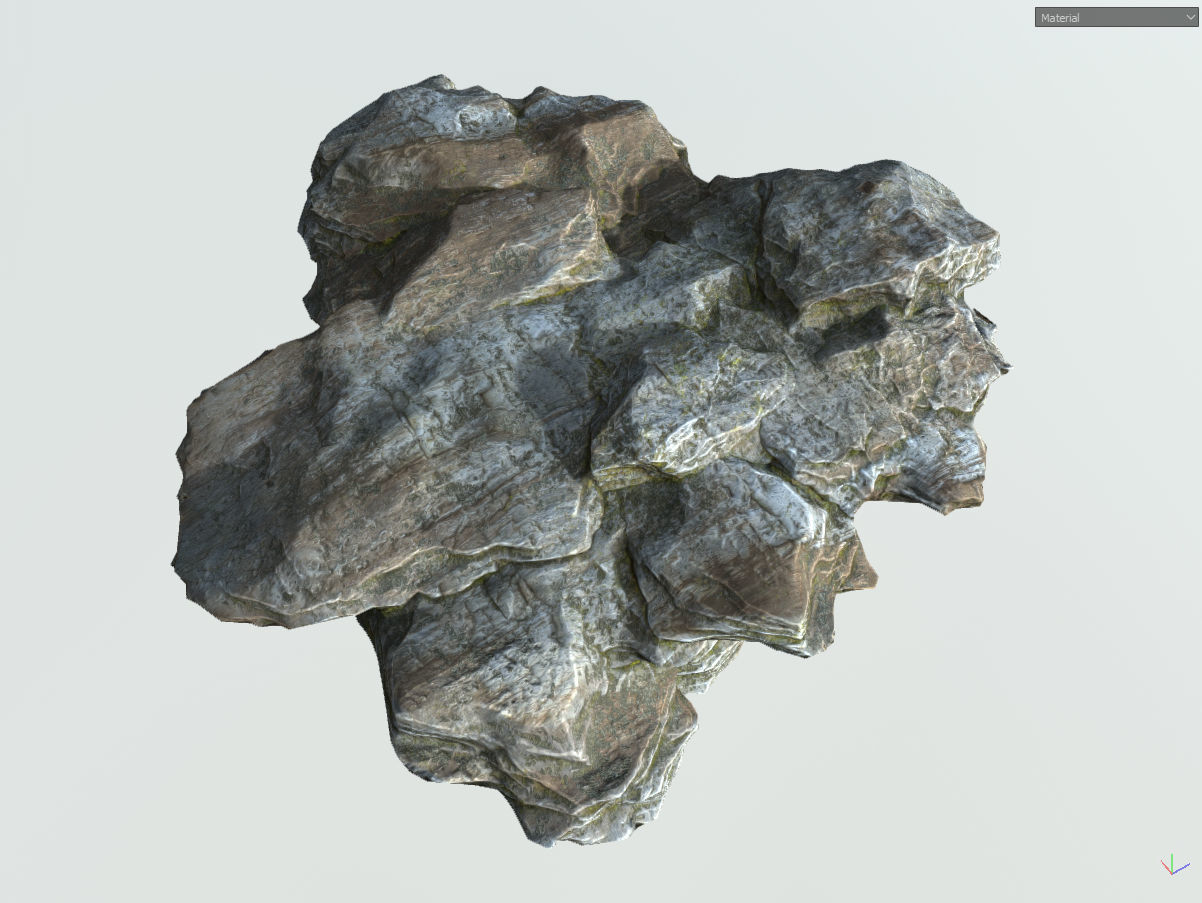 Low poly gray mossy big rock formular Low-poly 3D model_38