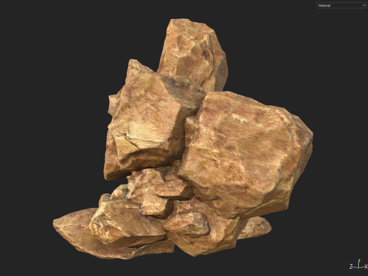 Low poly formation yellow-texture Low-poly 3D model_28