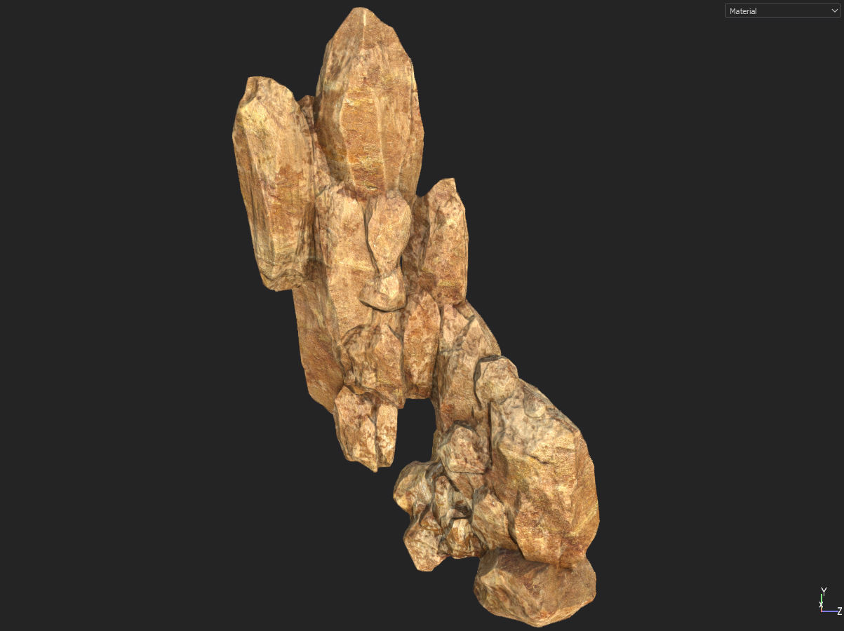 Low poly formation yellow-texture Low-poly 3D model_2