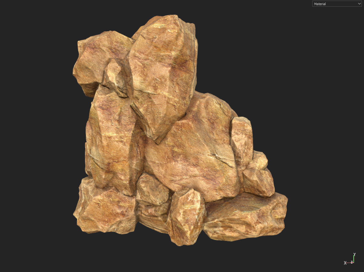 Low poly formation yellow-texture Low-poly 3D model_10