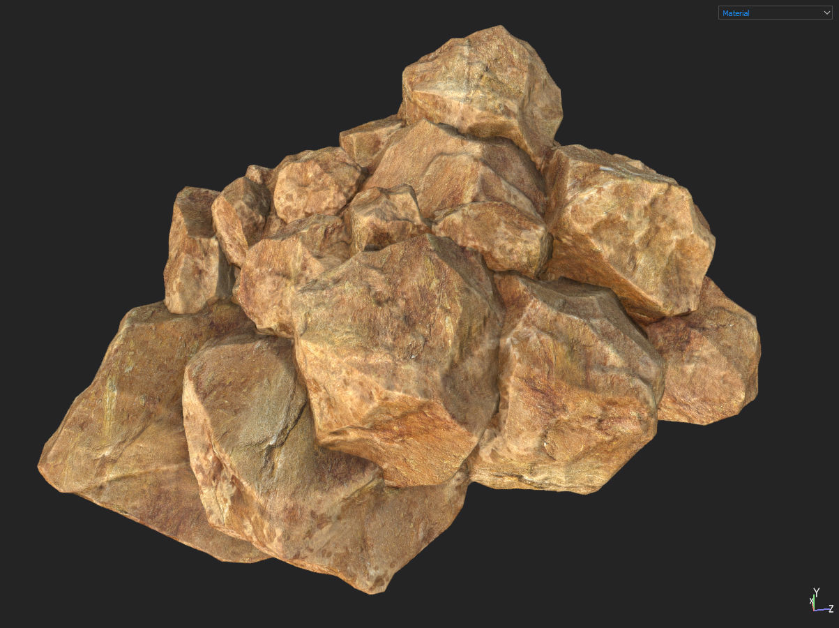 Low poly formation yellow-texture Low-poly 3D model_19