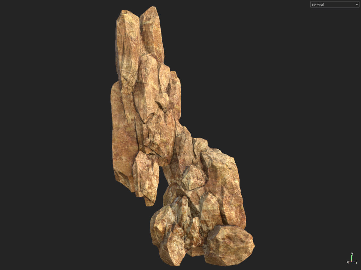 Low poly formation yellow-texture Low-poly 3D model_3