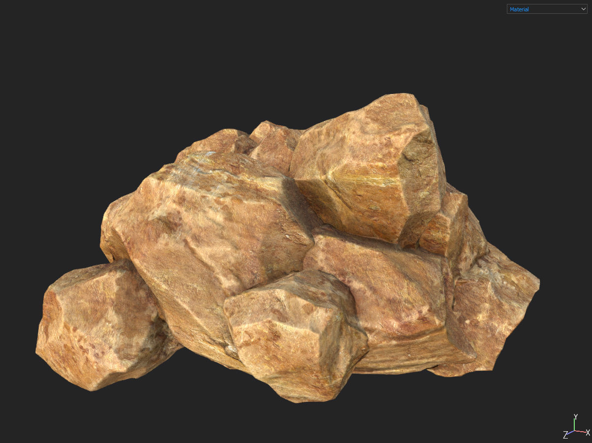 Low poly formation yellow-texture Low-poly 3D model_20