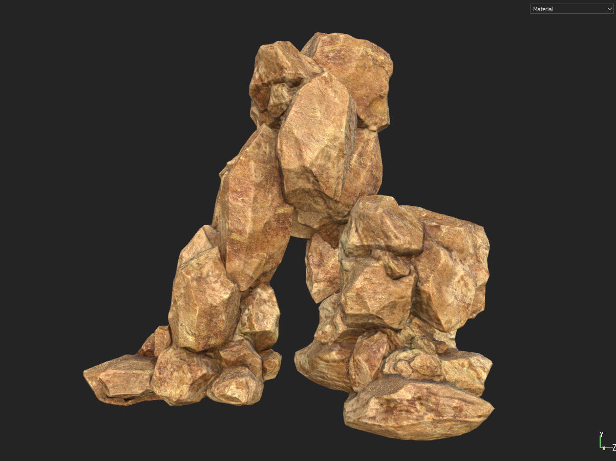 Low poly formation yellow-texture Low-poly 3D model_30