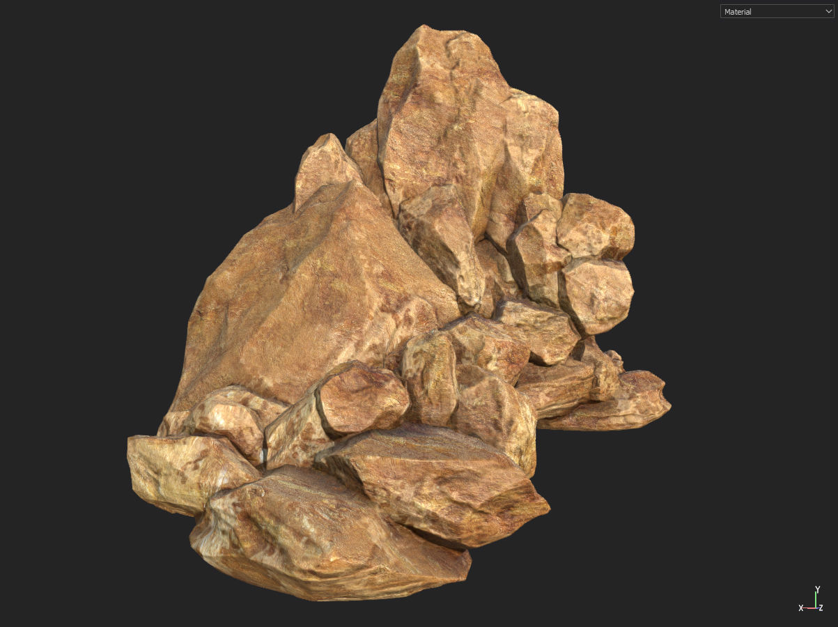 Low poly formation yellow-texture Low-poly 3D model_36