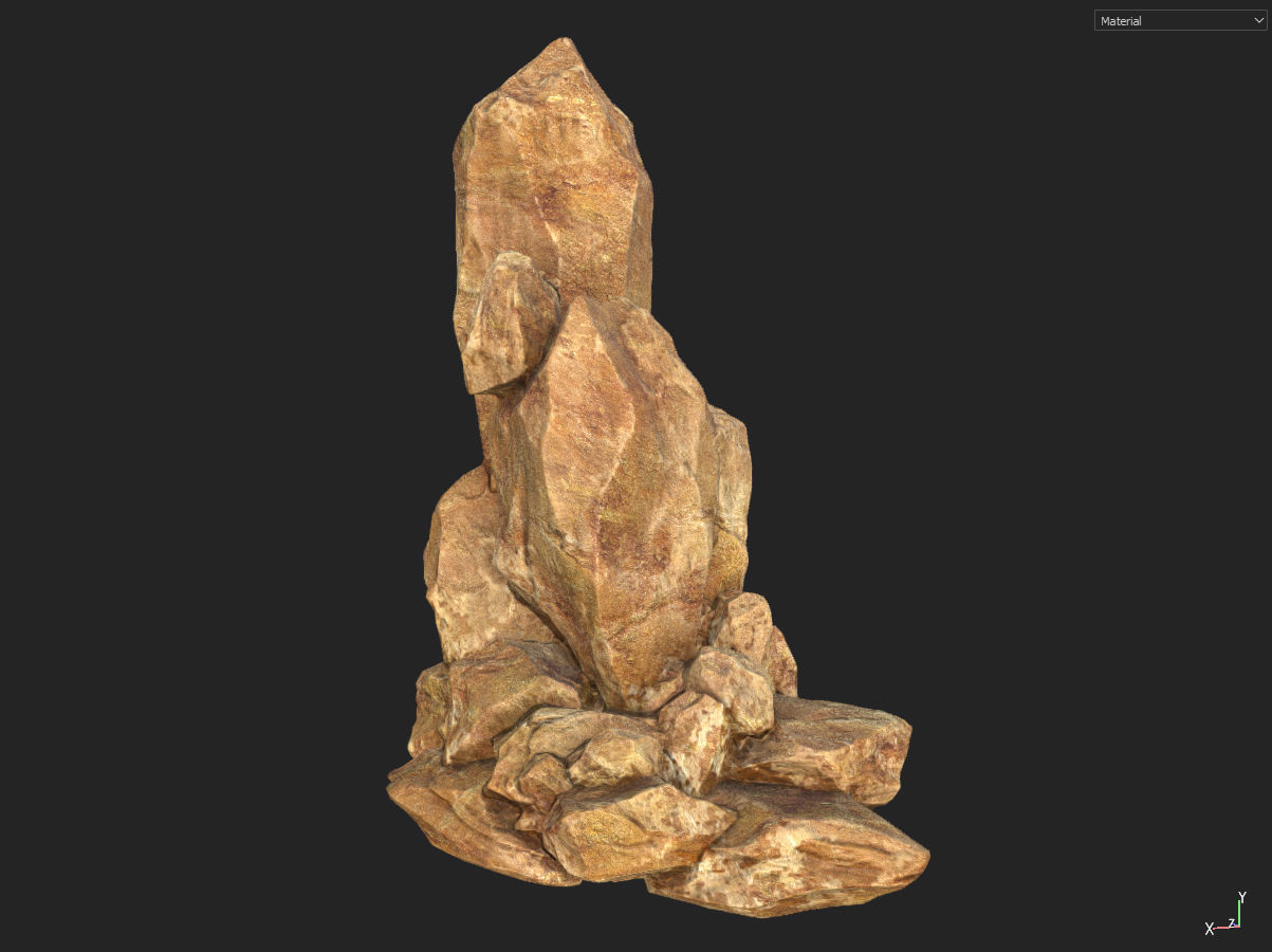 Low poly formation yellow-texture Low-poly 3D model_22