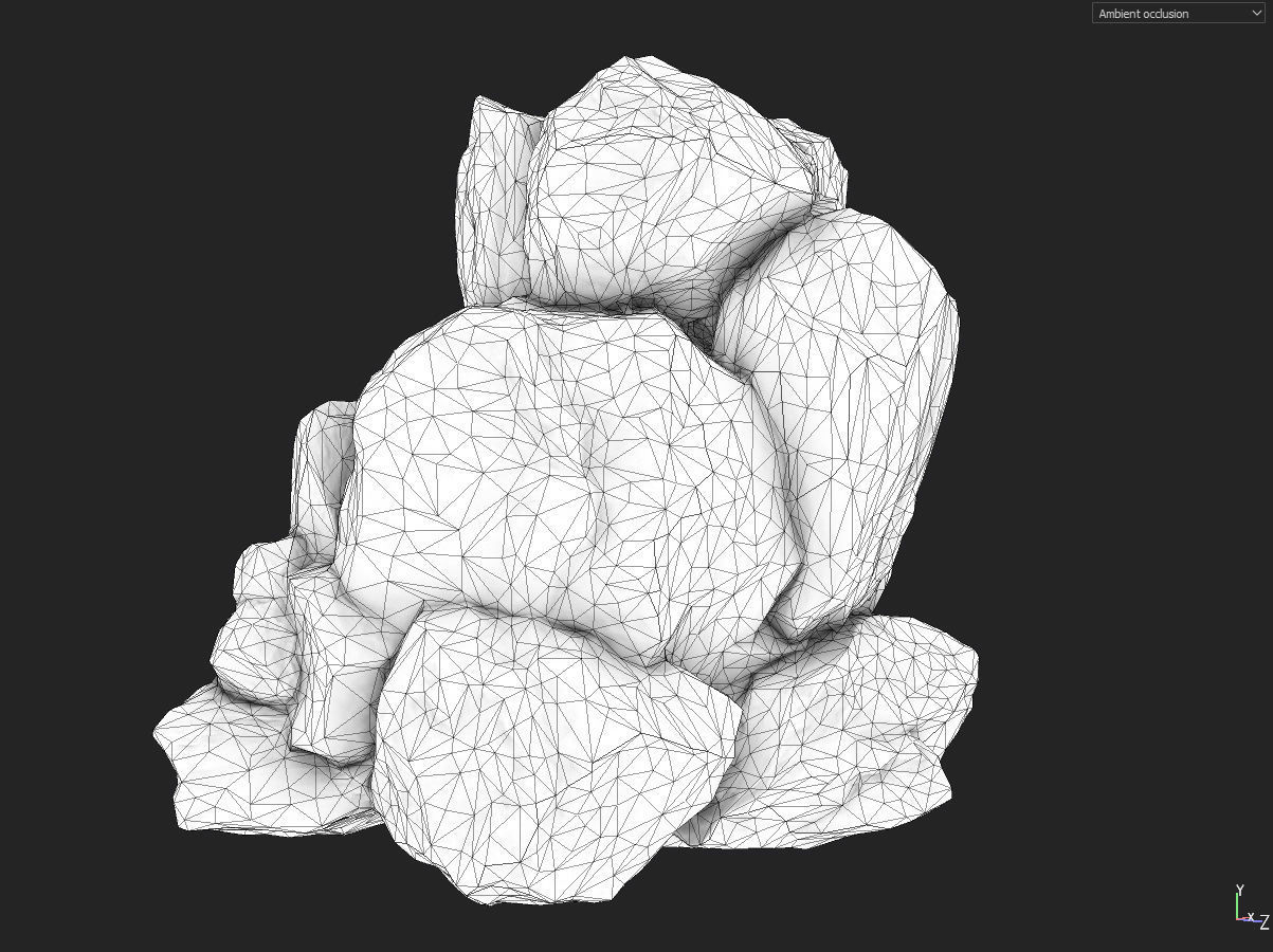 Low poly formation yellow-texture Low-poly 3D model_13