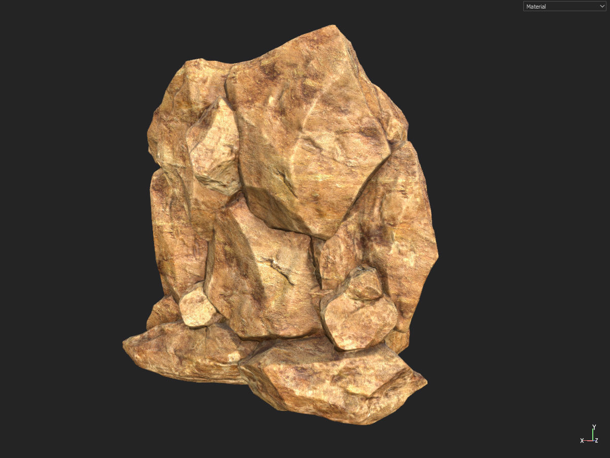 Low poly formation yellow-texture Low-poly 3D model_7