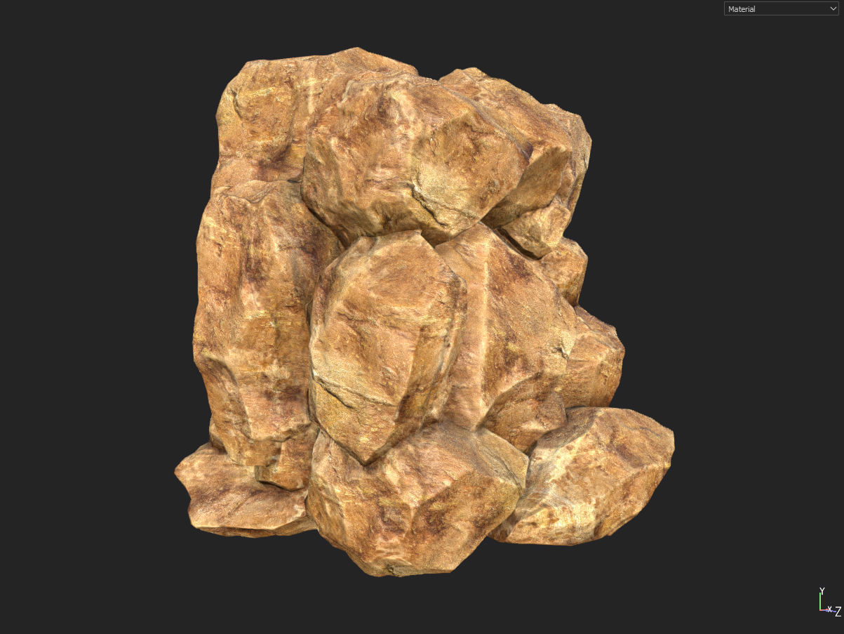 Low poly formation yellow-texture Low-poly 3D model_8