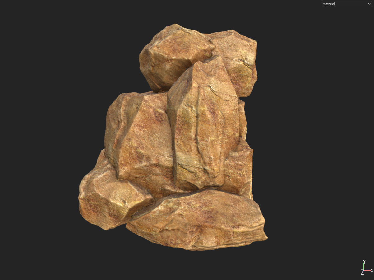 Low poly formation yellow-texture Low-poly 3D model_12