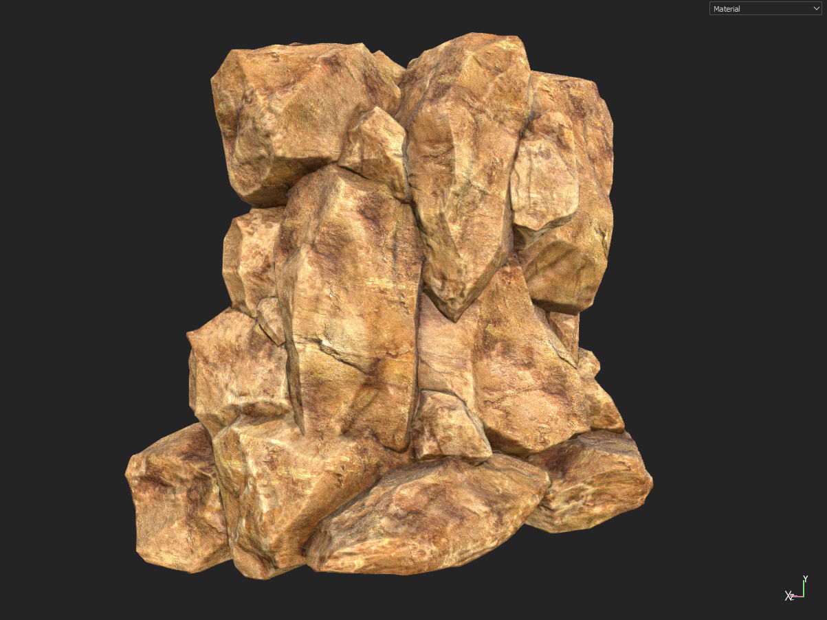Low poly formation yellow-texture Low-poly 3D model_6