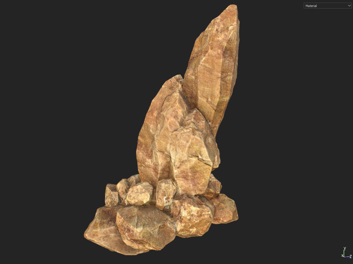 Low poly formation yellow-texture Low-poly 3D model_23