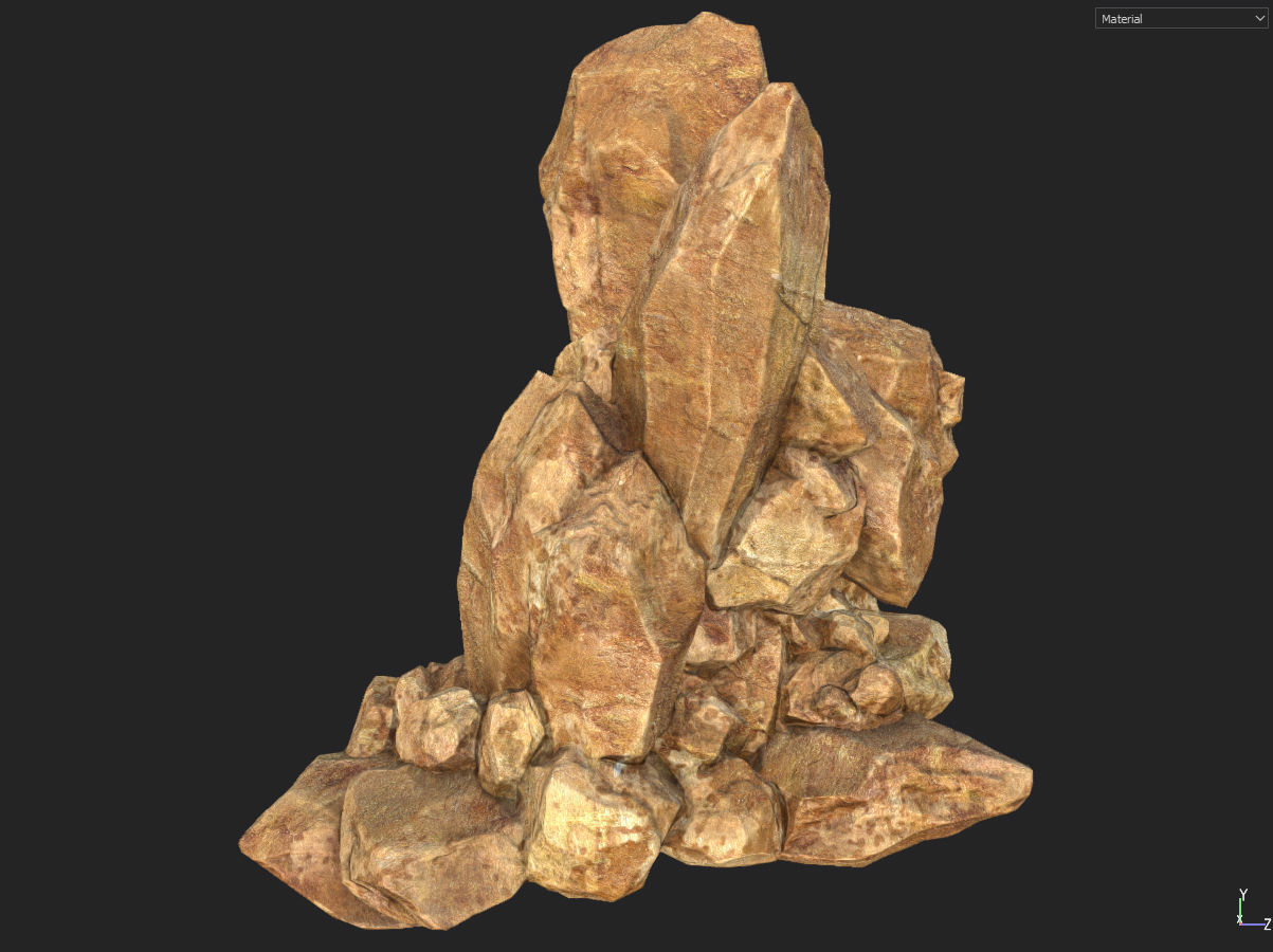 Low poly formation yellow-texture Low-poly 3D model_27