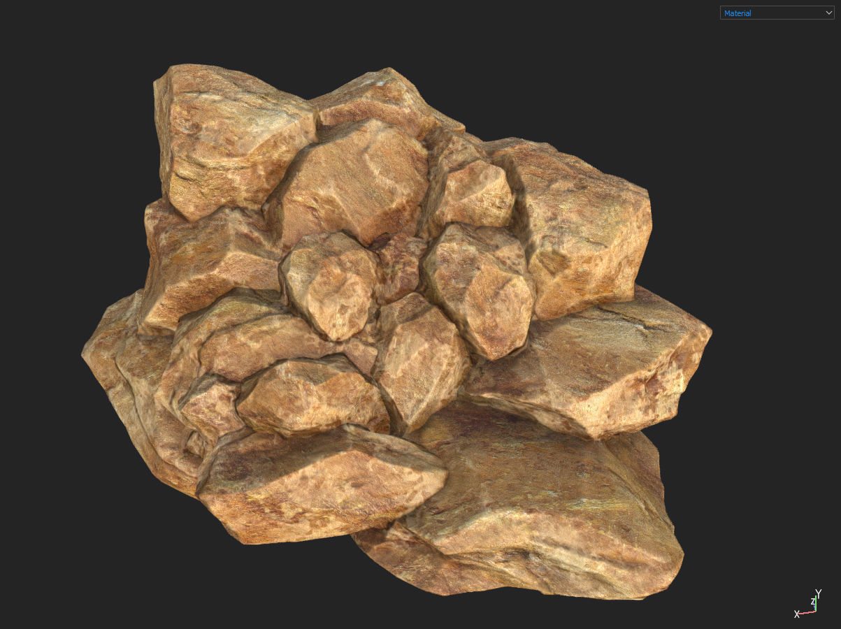 Low poly formation yellow-texture Low-poly 3D model_18
