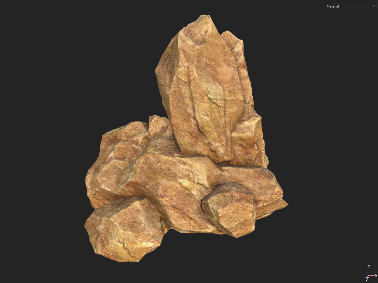 Low poly formation yellow-texture Low-poly 3D model_15