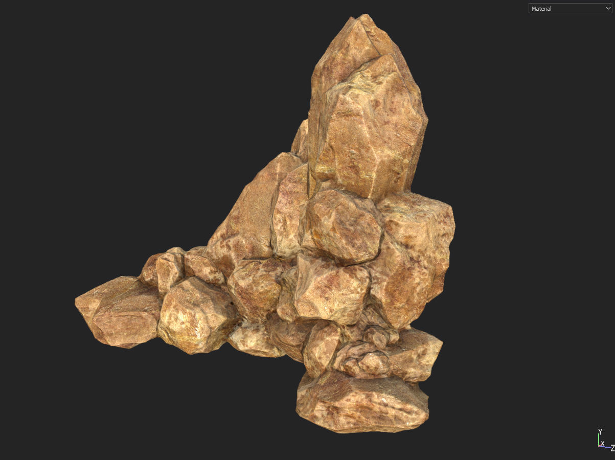 Low poly formation yellow-texture Low-poly 3D model_35