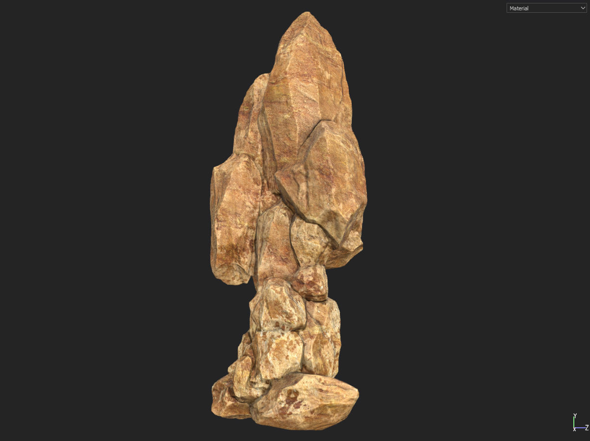 Low poly formation yellow-texture Low-poly 3D model_38