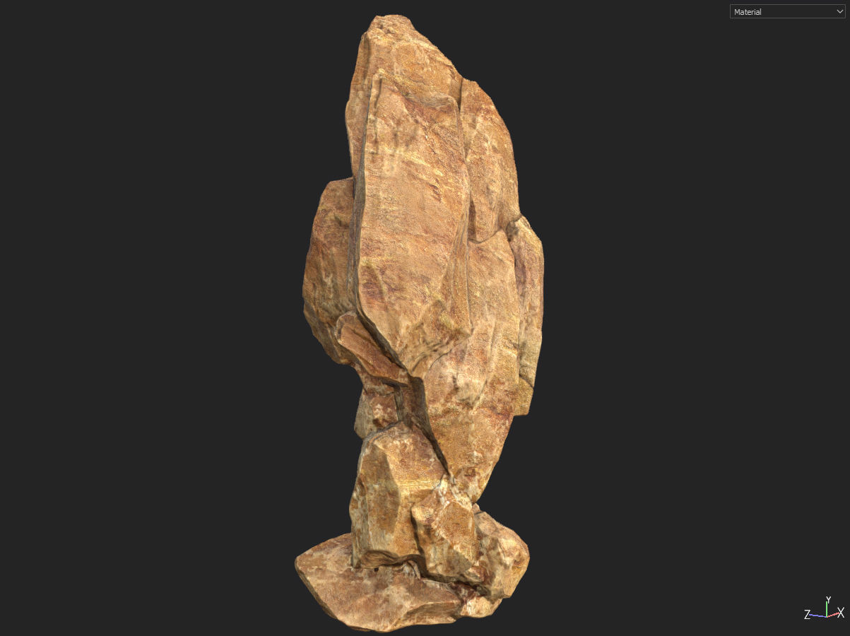 Low poly formation yellow-texture Low-poly 3D model_40