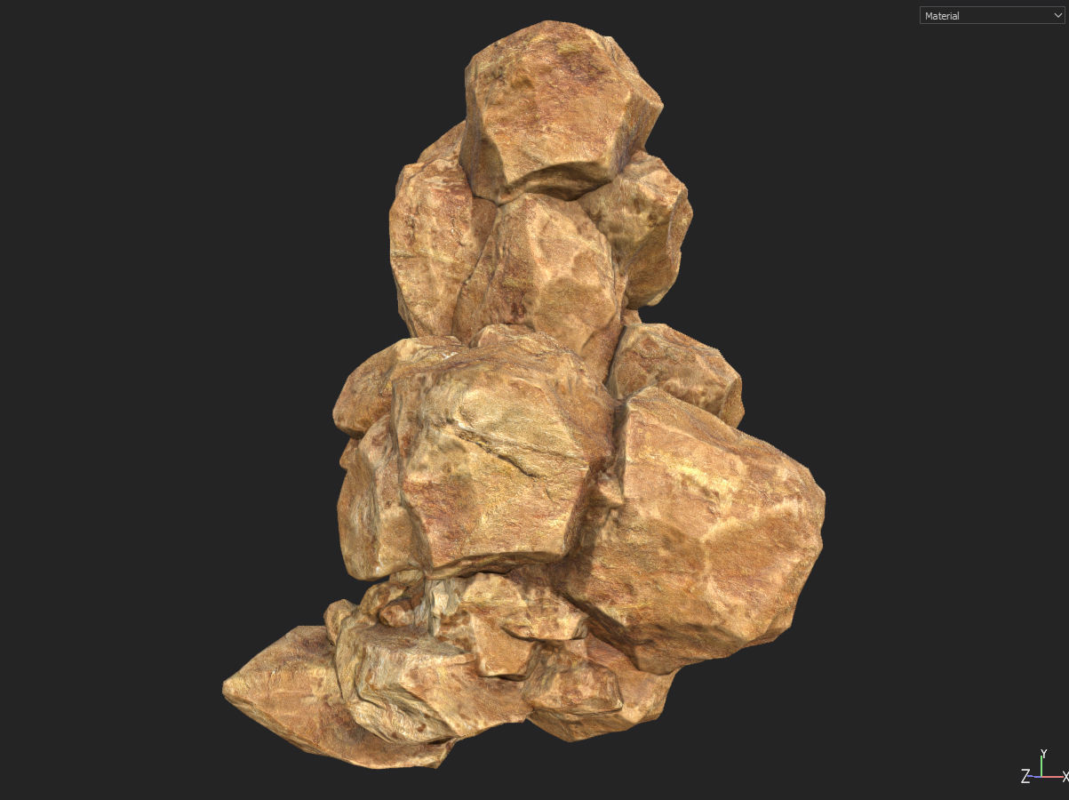 Low poly formation yellow-texture Low-poly 3D model_31