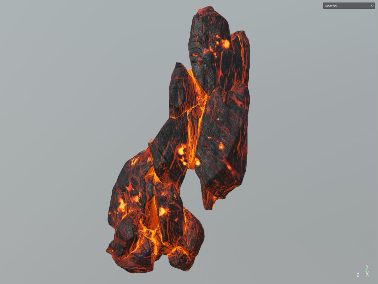 Low poly formation lava-texture Low-poly 3D model_3