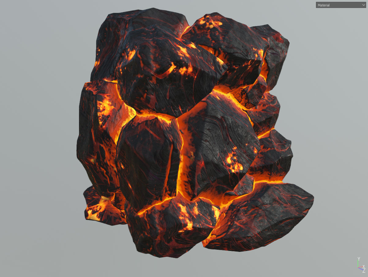 Low poly formation lava-texture Low-poly 3D model_7