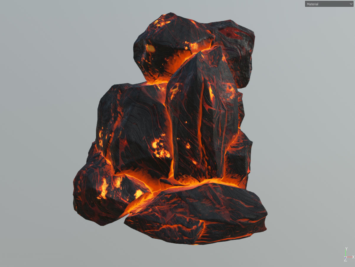 Low poly formation lava-texture Low-poly 3D model_11