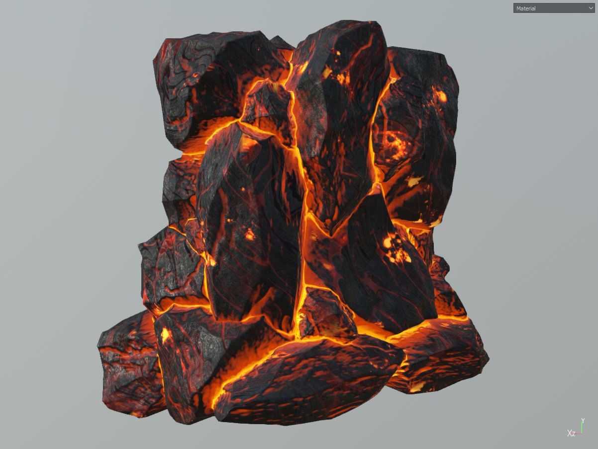 Low poly formation lava-texture Low-poly 3D model_6