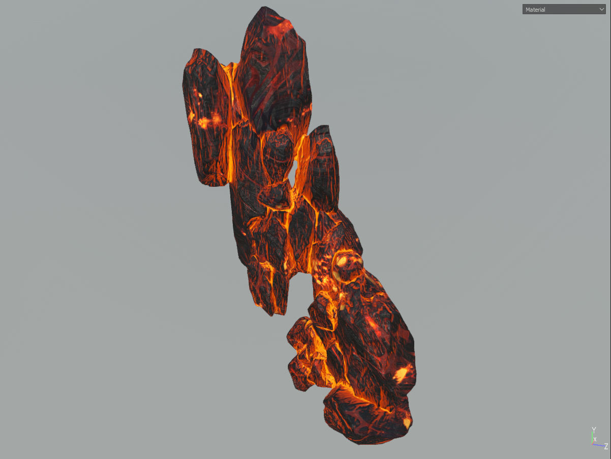 Low poly formation lava-texture Low-poly 3D model_2