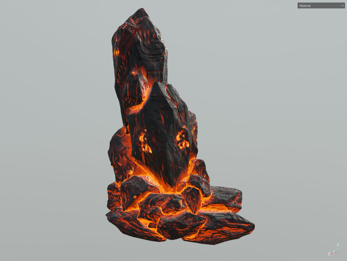 Low poly formation lava-texture Low-poly 3D model_24