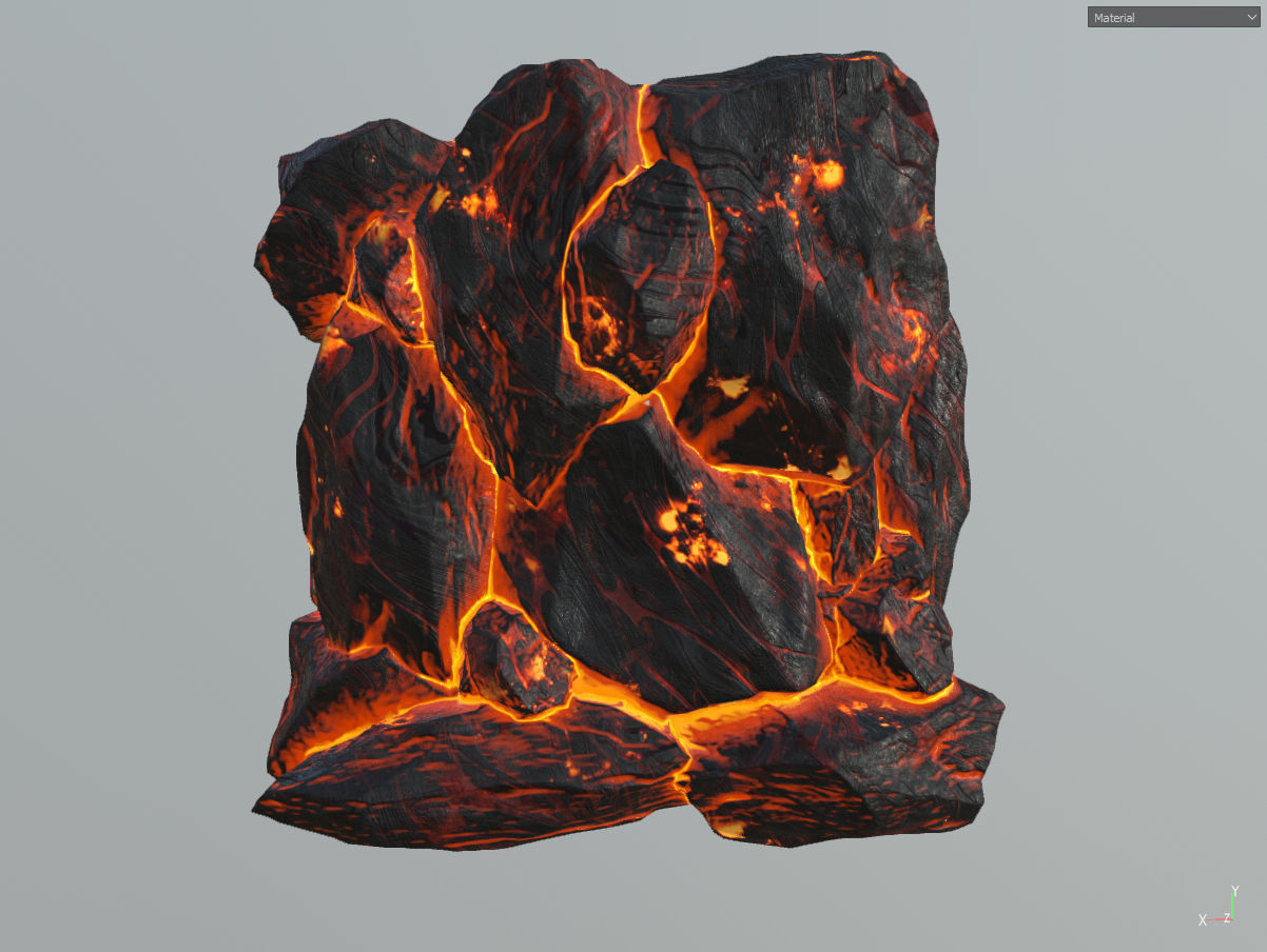 Low poly formation lava-texture Low-poly 3D model_8