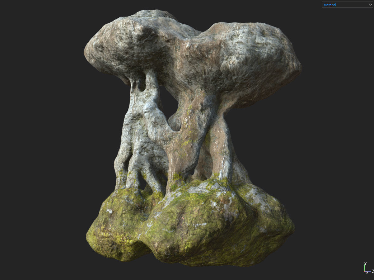 Low poly Fantasy Cave 03 Low-poly 3D model_11