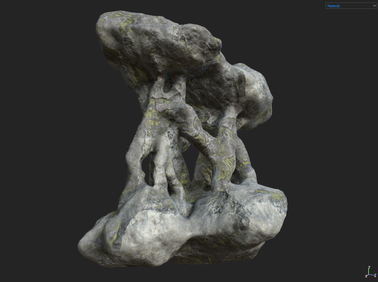 Low poly Fantasy Cave 02 Low-poly 3D model_10