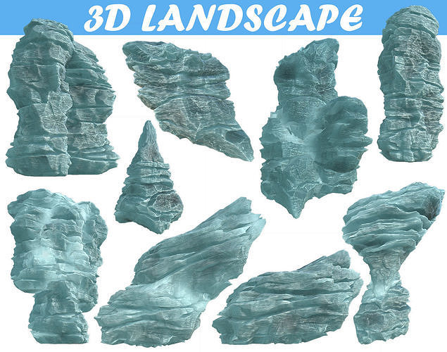 Low poly Cliff Formation Iceberg Low-poly 3D model