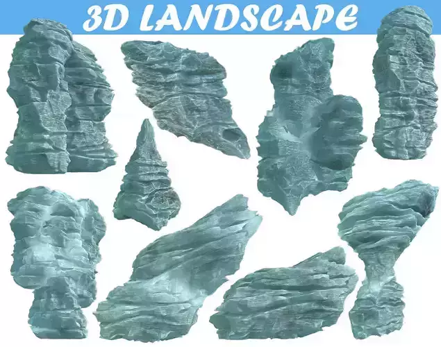Low poly Cliff Formation Iceberg Low-poly 3D model