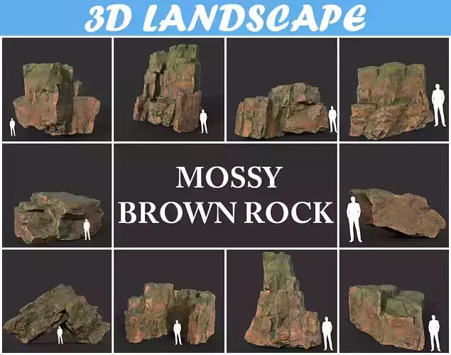 Low poly Brown Rock 190829
