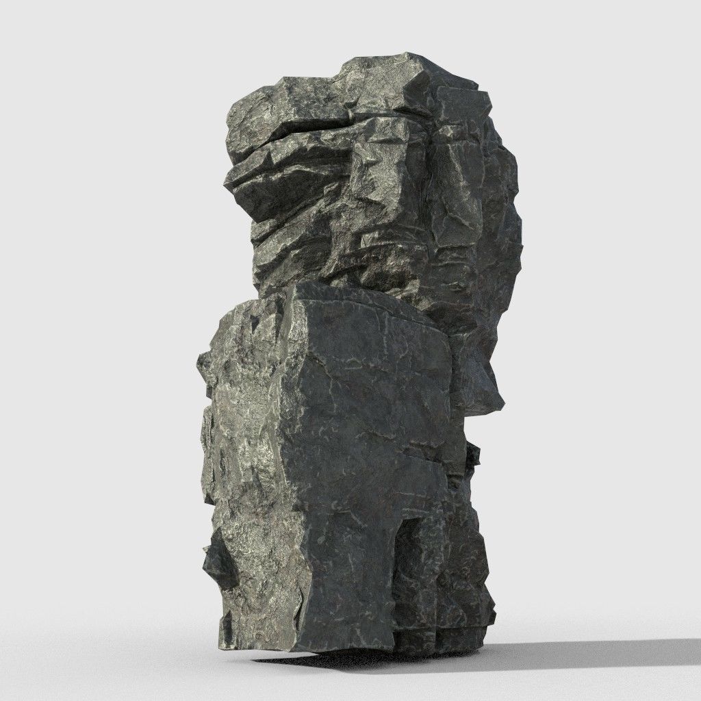 Low poly Beach Cliff Rock Low-poly 3D model_15