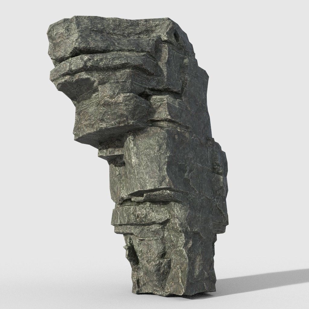 Low poly Beach Cliff Rock Low-poly 3D model_7