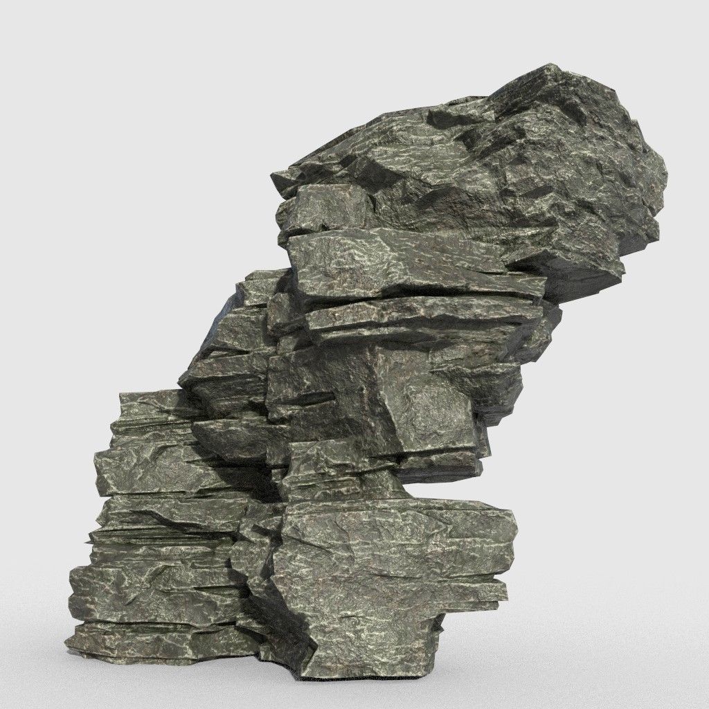 Low poly Beach Cliff Rock Low-poly 3D model_32